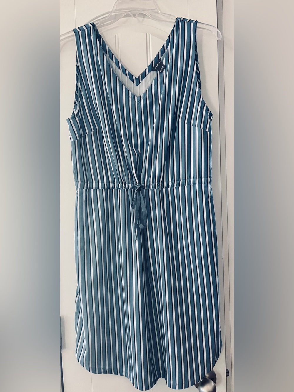 Eddie Bauer Blue & White Striped Spindrift Easy Tank Sleeveless Dress-M
